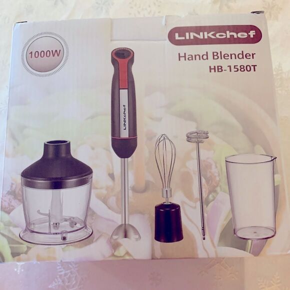 NWT Linkchef Hand Blender 1000 Watts HB-1580T Chopper Frother & More - Picture 1 of 6